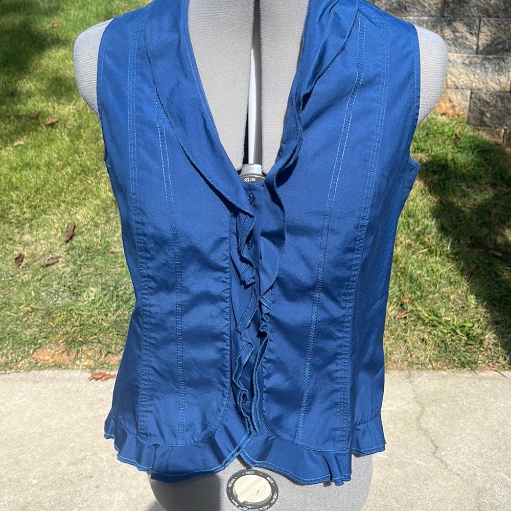 Size 10 royal blue Talbots summer blouse